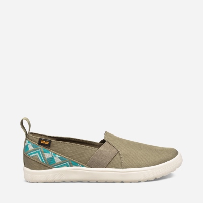 Teva Voya Slip On Women's Olive Slip Ons CA43562 Canada Clearance